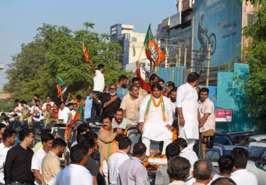 GURUGRAM INDIA ECTOBER 8 Ekim 2024 Mukesh Sherma Bharatiya Janata Parti adayı Gurugram sandalyesinden Haryana Meclis Seçimleri 'nde 68045 oy kazandı.