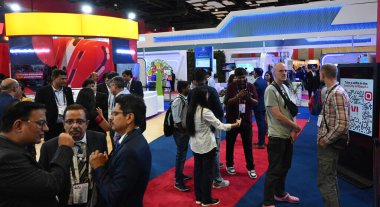 NEW DELHI INDIA OCTOBER 15 Ekim 2024 Hindistan Mobil Kongresi 2024 Pragati Meydanı 'nda 15 Ekim 2024 tarihinde Sonu Mehta Hindustan Times tarafından ziyaret edildi.