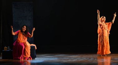 NEW DELHI INDIA OCTOBER 16 2024 Padma Vibhushan Dr Sonal Man Singh performing Naatya Katha Meera Dance drama during the first day international festival on Indian dance on October 16 2024 in New Delhi India Photo by Sonu Mehta Hindustan Times clipart