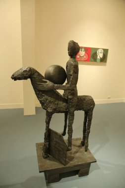 NEW DELHI INDIA MAY 23 2023 Sculpture displayed during the opening of an Italian art exhibition titled The Grand Italian Vision the ongoing showcase features an anthology of 70 masterpieces from the Farnesina Collectionselection of clipart