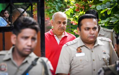 NEW DELHI INDIA JUNE 3 2023 Delhi Deputy Chief Minister and AAP leader Manish Sisodia leaves from his residence on June 3 2023 in New Delhi India Former Delhi deputy chief minister Manish Sisodia arrived at his residence from the Tihar jail on Saturd clipart