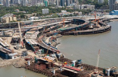 MUMBAI INDIA 8 Haziran 2023 Hacı Ali 'deki Coastal Road Project' in 8 Haziran 2023 'te Hindistan' da Anshuman Poyrekar Hindustan Times 'ın çektiği fotoğraf.