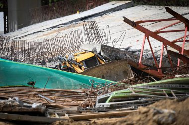 NEW DELHI INDIA JUNE 14 2023 A view of the slab of under constructed Dwarka expressway that fell on a JCB operator resulting in his death at NH8 near Rajokri on June 14 2023 in New Delhi India Photo by Sanchit Khanna Hindustan Times clipart