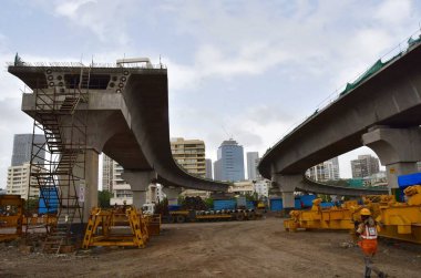 MUMBAI INDIA JUNE 16 2023 BMC organized an under construction Mumbai coastal road site visit for Journalists from Worli to Priyadarshini Park on June 16 2023 in Mumbai India The Mumbai civic body completed the excavation of a second underground tunne clipart