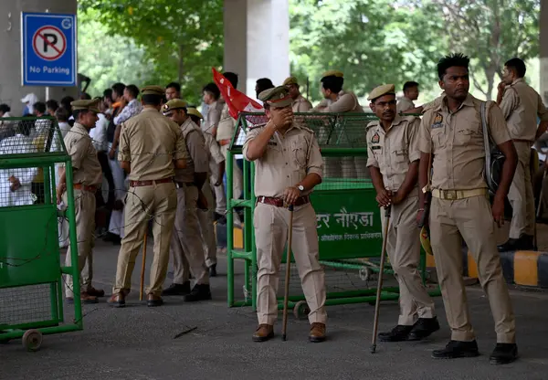 13 Haziran 2023 'te Büyük Noida Otoritesi yakınlarındaki protesto sahasında yapılan protestolar sırasında 13 Haziran 2023' te Büyük Noida Hindistan Fotoğrafı: Sunil Ghosh Hindustan Times