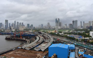 MUMBAI INDIA HAZİRAN 30 HAZİRAN 2023 Kıyı Yolu Projesinin 30 Haziran 2023 tarihinde Mahalaxmi Worli bölgesinde, Mumbai Hindistan Fotoğrafı: Bhushan Koyande Hindustan Times