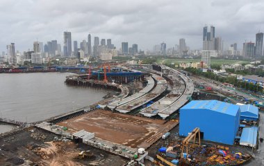 MUMBAI INDIA HAZİRAN 30 HAZİRAN 2023 Kıyı Yolu Projesinin 30 Haziran 2023 tarihinde Mahalaxmi Worli bölgesinde, Mumbai Hindistan Fotoğrafı: Bhushan Koyande Hindustan Times