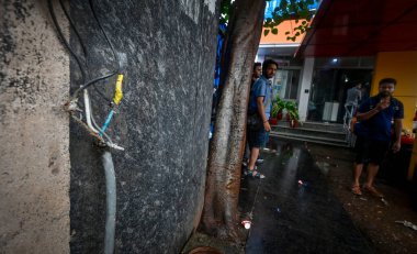 NEW DELHI INDIA JUNE 25 2023 A view of an open electric circuit breaker box or a breaker box at New delhi Railway station entrance on June 25 2023 in New Delhi India A 34 year old woman today died at the railway station after getting electrocuted ami clipart