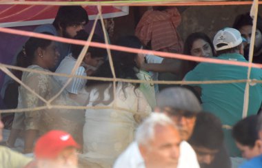 NEW DELHI INDIA MAY 3 2023 Indian Olympic Association President and Rajya Sabha MP P T Usha arrives to meet the wrestlers Vinesh Phogat Sakshi Malik and others amid their ongoing protest against the President of Wrestling Federation of India at Janta clipart