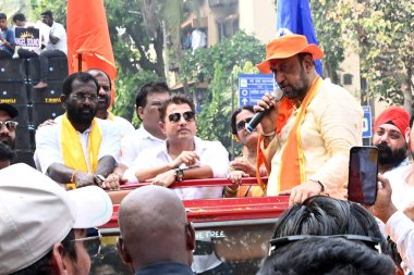 NAVI MUMBAI INDIA OCTOBER 29, 2024 Independent candidate Vijay Chougule files his nomination from Airoli constituency at Airoli on October 29 2024 in Navi Mumbai ,India clipart