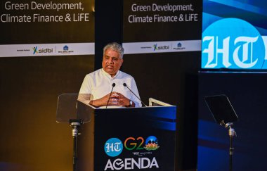 NEW DELHI INDIA Mayıs 18 2023 Bhupender Yadav Birlik Çevre ve iklim değişikliği Bakanı 18 Mayıs 2023 tarihinde Yeni Delhi Hindistan 'da Raj K Raj Hin tarafından çekilmiştir.
