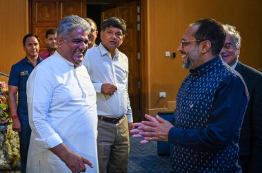 New Delhi INDIA May 18 2023 2023 Bhupender Yadav Union Minister of Environment Forest and climate change interacts with Dr Arunabha Ghosh CEO of CEEW during the Hindustan TimesG20 Agenda at Ambedkar International Center in New Delhi India on Thursday clipart