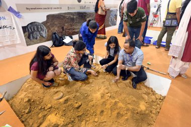 NEW DELHI INDIA MAY 18 2023 Visitors at a Archaeological Survey of India ASI stall during the International Museum Expo 2023 at Pragati Maidan on May 18 2023 in New Delhi India Photo by Sanjeev Verma Hindustan Times clipart