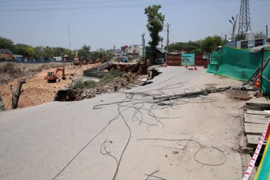 NEW DELHI INDIA 20 MAYIS 2023 İnşaat çalışmalarının bir kısmı sırasında mağaraya gömüldü Güney Delhi 'de Meydan Garhi metro istasyonu 15 metre derinlikte battı 20 Mayıs 2023' te Yeni Delhi Hindistan 'da yaralanan bildirilmedi