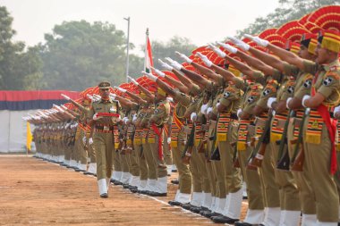 GURUGRAM INDIA NOVEMBER 4 2024 New recruits of the Indian Border Security Force BSF take oath during a passing out parade at training centre at Sohna road near Bhondsi village on November 4 2024 in Gurugram India Photo by Parveen Kumar Hindustan Time clipart