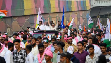 MUMBAI INDIA NOVEMBER 5 2024 Nawab Malik a candidate of NCP Ajit Pawar from Shivaji Nagar Mankhurd constituency held the Roadshow at Shivaji Nagar Govandi area as part of his election campaign on November 5 2024 in Mumbai India Photo by Raju Shinde H clipart