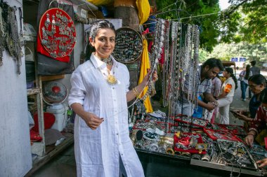 NEW DELHI INDIA OCTOBER 8 2024 Bollywood actor Manasi Parekh poses during an exclusive interview with HT City on October 8 2024 in New Delhi India Hours before the National Award ceremony Manasi Parekh reached Gujarati Lane at Janpath and was gobsmac clipart