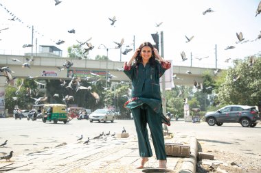 NEW DELHI INDIA OCTOBER 11: Bollywood actor Rasika Dugal poses during an exclusive interview with HT City on October 11 2024 in New Delhi India Rasika Dugal who was recently shooting in Delhi for the third season of her show Delhi Crime as Neeti Sing clipart