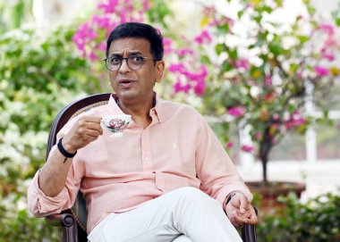 NEW DELHI INDIA NOVEMBER 9 2024 Former Chief Justice of India Dhananjaya Y Chandrachud during an exclusive interview with Hindustan Timeson November 9 2024 in New Delhi India Dhananjaya Y Chandrachud took over as the Chief Justice of India on Novembe clipart