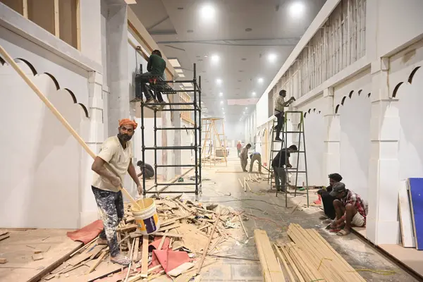 NEW DELHI INDIA NOVEMBER 11. 2024 İşçi Pavyonu 43. Hindistan Uluslararası Ticaret Fuarı 2024 Kasım 2024 tarihinde Yeni Delhi Hindistan Fotoğrafı: Sonu Mehta Hindustan Times