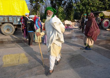 NoIDA INDIA 3 Aralık 2024 Samyukta Kisan Morcha Uttar Pradesh çiftçileri 3 Aralık 2024 tarihinde Noida Hindistan 'da elde edilen arazi için uygun tazminat talebiyle Ulusal Dalit Anıtı Parkı' nda protesto gösterisi düzenlediler. 