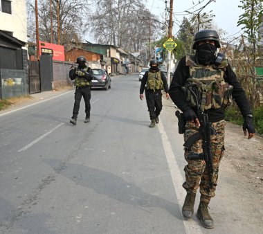 SRINAGAR INDIA 3 Aralık 2024 Güvenlik güçleri 3 Aralık 2024 'te Srinagar Hindistan' da Dachigam Ormanı civarında meydana gelen çatışmada bir militanın polis ve güvenlik güçleriyle çıkan çatışmada öldüğünü açıkladı.