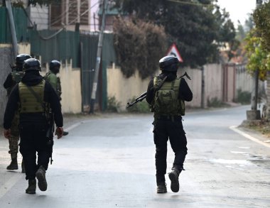 SRINAGAR INDIA 3 Aralık 2024 Güvenlik güçleri 3 Aralık 2024 'te Srinagar Hindistan' da Dachigam Ormanı civarında meydana gelen çatışmada bir militanın polis ve güvenlik güçleriyle çıkan çatışmada öldüğünü açıkladı.