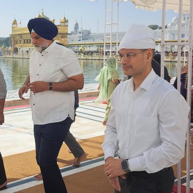 AMRITSAR INDIA 10 Nisan 2023 Gaurav Yadav R Emniyet Genel Müdürü DGP Punjab 10 Nisan 2023 'te Amritsar Hindistan' da, Sameer Sehgal Hindustan Times