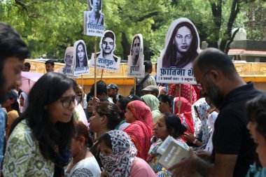 NEW DELHI INDIA APRIL 14 2023 Anganwadi workers and other activists participate at Jantar Mantar for Bhagat Singh Public Rights March Jan Adhikar Yatra on April 14 2023 in New Delhi India Photo by Salman Ali Hindustan Times clipart