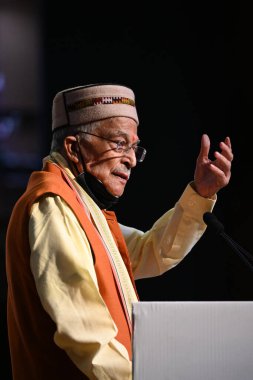 NEW DELHI INDIA APRIL 27 Nisan 2023 Murli Manohar Joshi Lok Sabha 'nın eski üyesi Ambedkar Internation Center Janpath' daki 4. Dr. Rajaram Jaipuria Anma Konferansı sırasında 27 Nisan 2023 'te Sanchit Khanna Hindusta