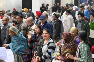 NEW DELHI INDIA DECEMBER 18 2024 Delhi Chief Minister Atishi and AAP National Convener Arvind Kejriwal during an event to announce new Heath Scheme Sanjivni Yojna for elderly on December 18 2024 in New Delhi India Kejriwal announced that elderly citi clipart