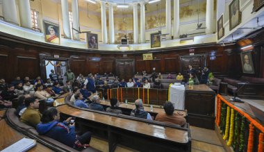 NEW DELHI INDIA DECEMBER 21 2024 A heritage walk through the Delhi Town Hall at Chandni Chowk organised by the heritage cell of MCD delved into the history of the same followed by a lecture on the quest for finding Dara Shukoh final resting place on  clipart