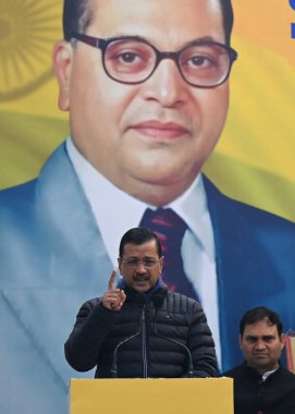 NEW DELHI INDIA DECEMBER 21 2024 AAP convenor Arvind Kejriwal launches Dr Ambedkar Samman Scholarship for Dalit students at AAP HQ ahead of Delhi assembly election on December 21 2024 in New Delhi India Photo by Salman Ali Hindustan Times  clipart