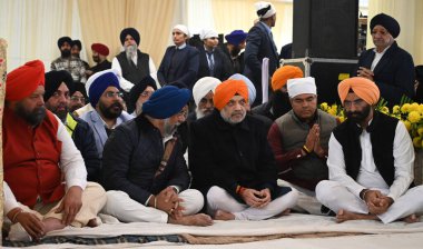 NEW DELHI INDIA JANUARY 6 Ocak 2025 Birlik İçişleri Bakanı Amit Shah ve BJP Adayları Guru Govind Singh 'in Prakash Parv kutlamaları vesilesiyle Yeni Delhi' de 6 Ocak 2025 tarihinde Son tarafından Son