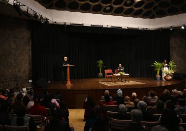 NEW DELHI INDIA JANUARY 14 2025 Acclaimed writer Amitav Ghosh give Dr CD Deshmukh Memorial Lecture Time of Monsters Time of Possibilities Reflection On An Interstitial Era at IIC on January 14 2025 in New Delhi India  clipart