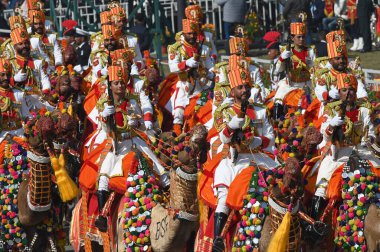 NEW DELHI INDIA JANUARY 26 2025 Camel mounted contingent of Border Security Force BSF marches past the saluting Base during the Republic Day Parade 2025 at Kartavya Path on January 26 2025 in New Delhi India Photo by Ajay Aggarwal Hindustan Times  clipart