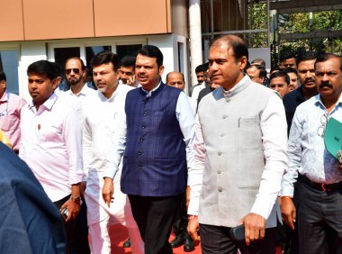 11 Mart 2025 Maharashtra CM Devendra Fadnavis, Maharashtra Bütçe Meclisi oturumu sırasında Vidhan Bhavan 'a geldi. Fotoğraf: Bhushan Koyande Hindustan Times