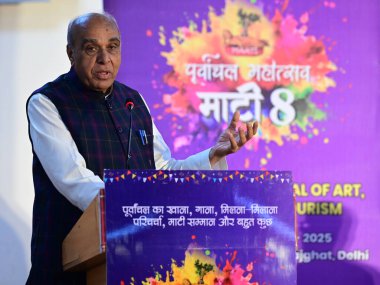 NEW DELHI, INDIA - 29 Mart 2025 'te Yeni Delhi, Hindistan' da bulunan Gandhi Darshan Kampüsü 'nde düzenlenen Purvanchal Festivali 