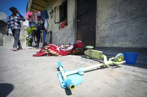 Doğu Punjabi 'nin Manohar Park bölgesinde 31 Mart 2025' te Hindistan 'ın Yeni Delhi kentinde çıkan yangında iki çocuğun yanarak öldüğü yer..