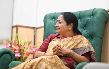 Delhi Genel Sekreteri Rekha Gupta, Hindistan 'ın Yeni Delhi kentinde 2 Nisan 2025 tarihinde Hindistan Times' a verdiği özel röportajda,.