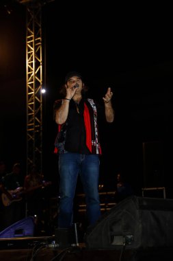 NEW DELHI, INDIA - 28 Mart 2025: Bollywood şarkıcısı Mohit Chauhan, Hindistan 'ın Yeni Delhi kentinde 28 Mart 2025 tarihinde Indira Gandhi Delhi Teknik Üniversitesi' nin yıllık kültür festivalinde sahne aldı.. 