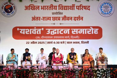NEW DELHI INDIA APRIL 22 Nisan 2025 RSS şefi Mohan Bhagwat 22 Nisan 2025 'te DDU Marg' da yeni ABVP ofisi Yashwant 'ın açılışında Salman Ali Hindustan Times tarafından çekilmiştir.