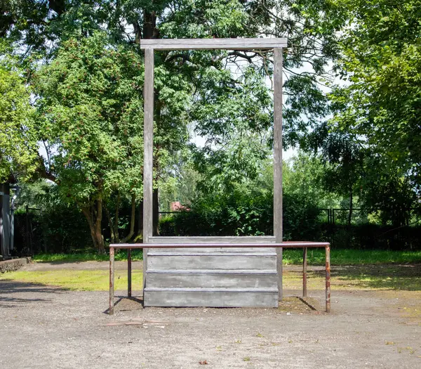 stock image Gallows where Rudolf Hoss, commander of Auschwitz Concentration Camp, was executed by hanging.