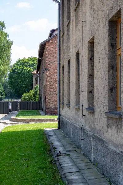 stock image Auschwitz I Building Structure. This type of building design can be seen all across the camp. Auschwitz I, also known as the main camp (Stammlager), was the original concentration camp.