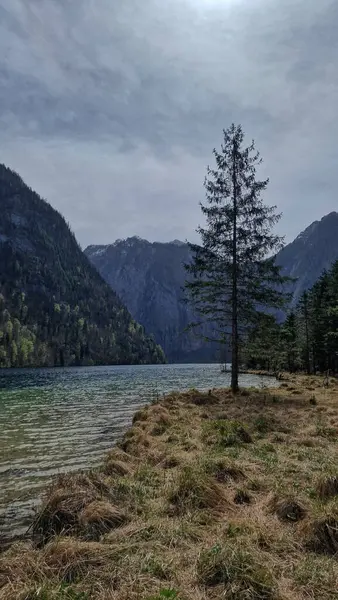 stock image Landscape view of the Konigssee-A beatuiful natural Lake in the Southeast Berchtesgadener Land District of Bavaria, Near the Austrian Border. The Majority of the Lake is Located Within the Berchtesgadener National Park.