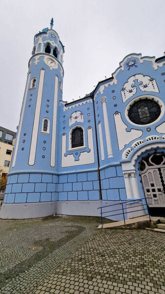 Iglesia Azul Conoce Oficialmente Como Iglesia Santa Isabel Uno Los — Foto de Stock