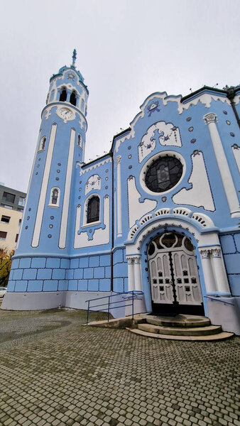 Iglesia Azul Conoce Oficialmente Como Iglesia Santa Isabel Uno Los — Foto de Stock