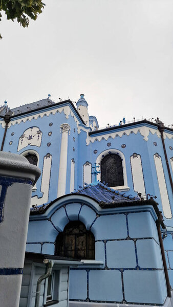 Iglesia Azul Conoce Oficialmente Como Iglesia Santa Isabel Uno Los — Foto de Stock