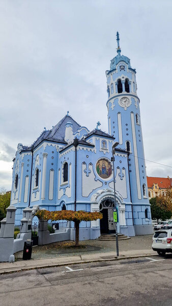Iglesia Azul Conoce Oficialmente Como Iglesia Santa Isabel Uno Los — Foto de Stock