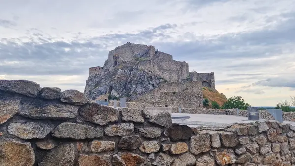 stock image Devin Castle, near Bratislava, Slovakia, is located at the intersection of the Danube and Morava rivers. The castle's strategic position has made it a key site throughout history.